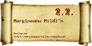 Margineanu Milán névjegykártya